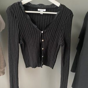 Cropped Black Topshop cardigan